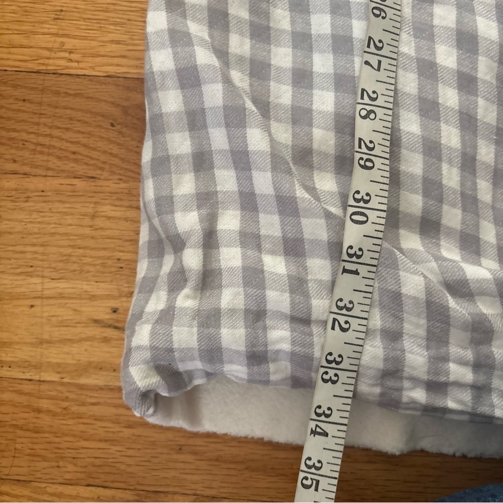 Anthropologie Grey Gingham Fleece Robe Size Medium - Picture 5 of 7